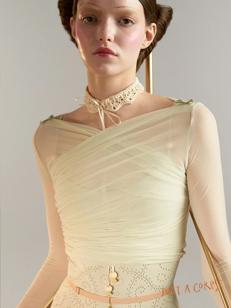 JAC_ETOILE HOSIERY wrap crop top